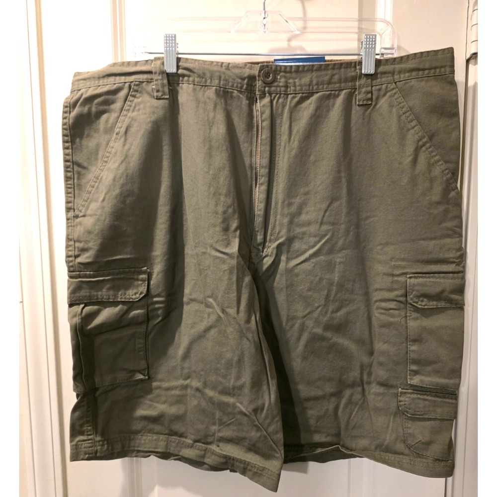 RW Rugged Wear Men's Olive Green Cargo Shorts  Cotton Waist Drawstring SZ 42 NWT